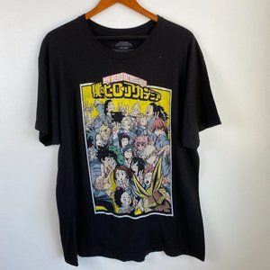 My Hero Academia Black T-shirt Size XL Funimation Production Graphic Tee